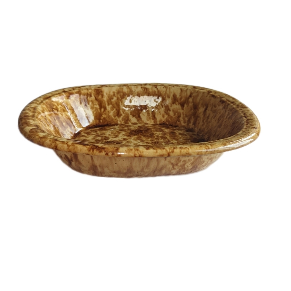 Antique Spongeware Oblong Dish
